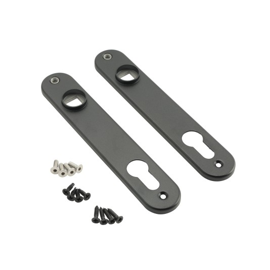 Aluminum cover shields for insert locks - Black (2 pieces)