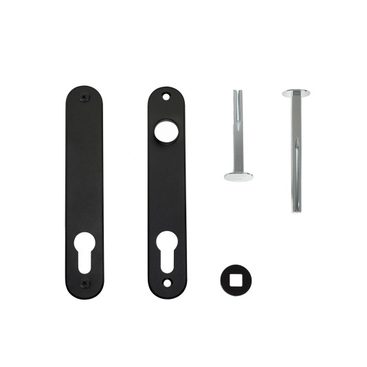 Set of cover plates for insert locks (2 pieces) in RAL 9005