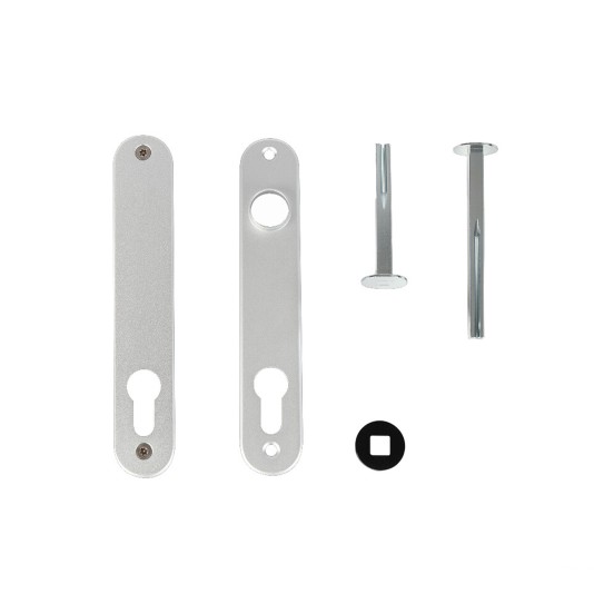 Set of cover plates for insert locks (2 pieces) in Silver
