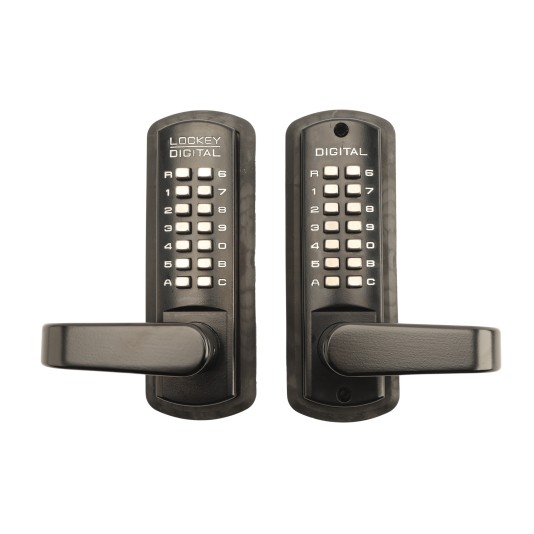 Lockey 3835 Series Mechanical Keyless Double Combination Lever Lock With Passage Function (Jet Black Marine Grade, Double Combination) - 3835-JBMG-DC