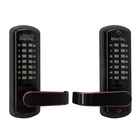 Lockey 3835 Series Mechanical Keyless Double Combination Lever Lock With Passage Function (Oil Rubbed Bronze, Double Combination) - 3835-OIL-DC