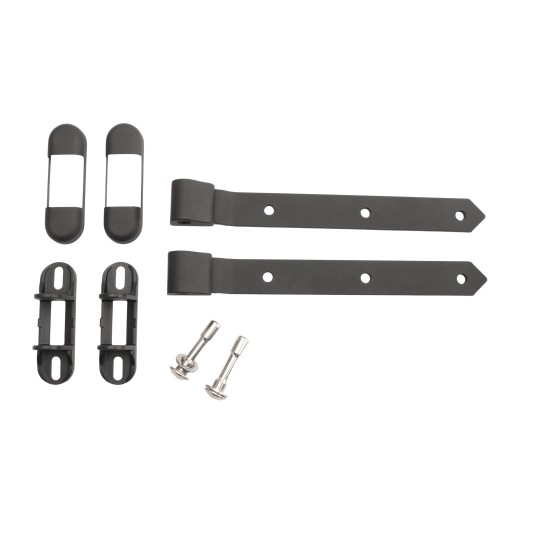 Hinge arm in hot-dip galvanised steel in RAL 9005 (2 pieces)
