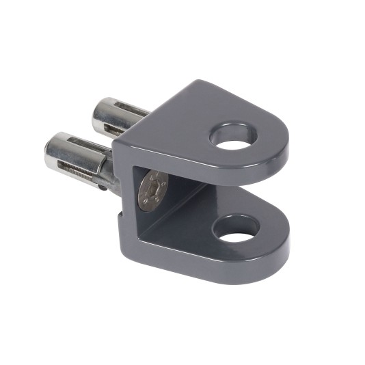 Bolt-on U-shaped earplate with Quick-Fix (2 pieces) in RAL 9005-  M16
