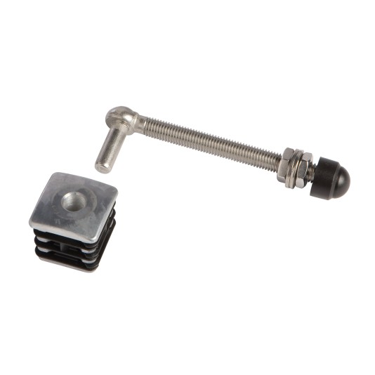J-Bolt Stainless steel with aluminum plugs - Hangerbolt 130 mm for Profile 40 x 40 mm (2 pieces)