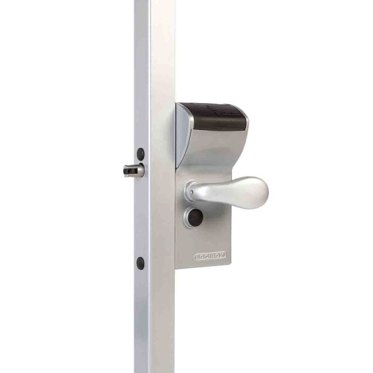 FREE VINCI - Surface mounted mechanical code lock with secured entrance and free exit for Square 1-1/2" to 2-1/2" profiles in RAL 9005