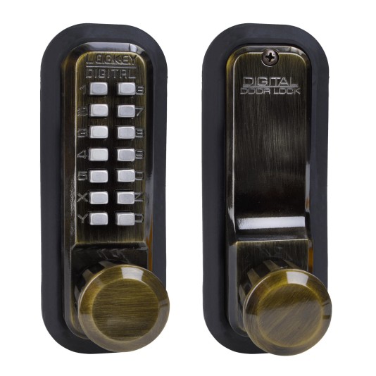 Lockey 2830 Series Mechanical Keyless Knob-Style Lock With Passage Function (Antique Brass, Single Combination) - 2830-AB-SC