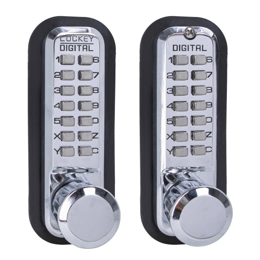 Lockey 2830DC Series Mechanical Keyless Knob-Style Double Combination Lock With Passage Function (Bright Chrome, Double Combination) - 2830-BC-DC