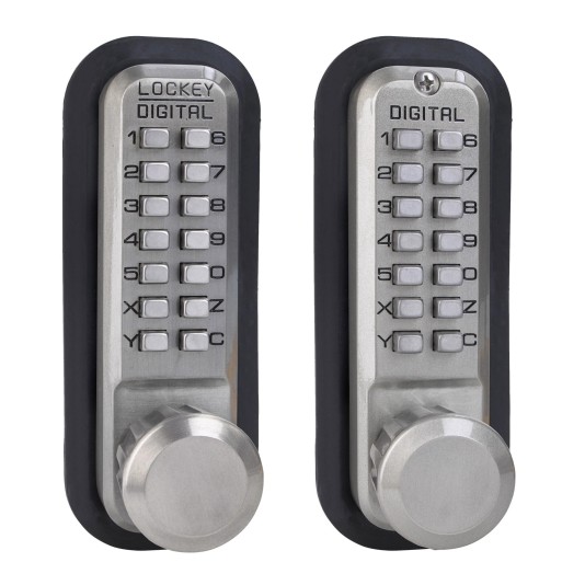 Lockey 2830DC Series Mechanical Keyless Knob-Style Double Combination Lock With Passage Function (Satin Nickel, Double Combination) - 2830-SN-DC