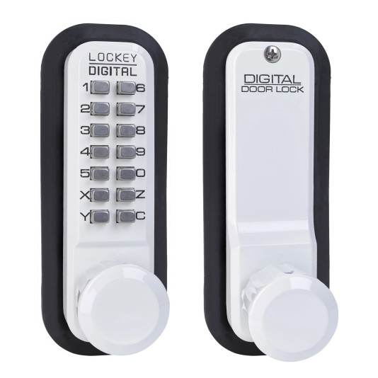 Lockey 2830 Series Mechanical Keyless Knob-Style Lock With Passage Function (White, Single Combination) - 2830-WH-SC