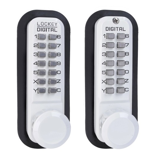Lockey 2830DC Series Mechanical Keyless Knob-Style Double Combination Lock With Passage Function (White, Double Combination) - 2830-WH-DC
