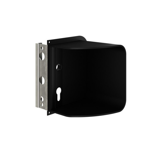 Security shroud for surface mounted locks with free exit configuration, without untreated aluminum shield plate