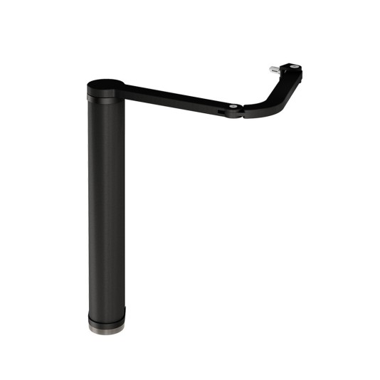 Motorized gate closer with articulated arm for pedestrian swing gates - Black
