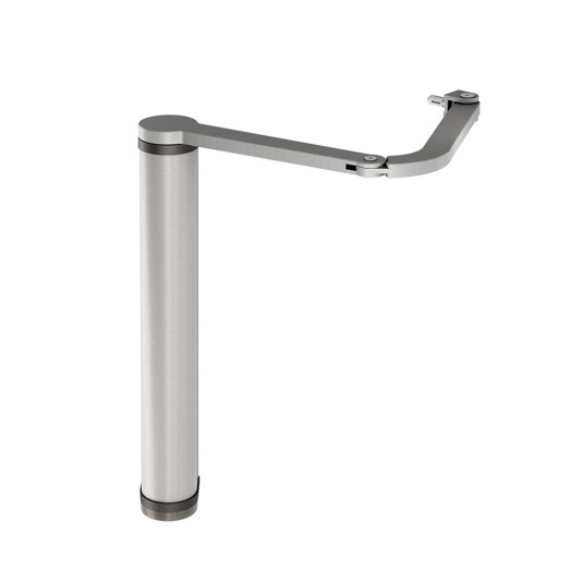 Motorized gate closer with articulated arm for pedestrian swing gates - Silver