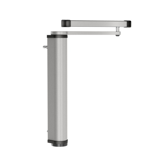 Motorized gate closer with sliding arm for pedestrian swing gates - Silver