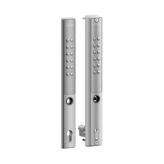 VERA - Battery powered code lock for insert locks for profiles of 2" or more - GSZ - Keyed alike type Z - double sided - Silver
