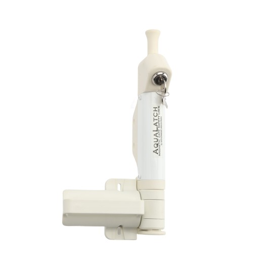 Nationwide AquaLatch 10" Magnetic Safety Gate Latch and Handle with SafeAlert for Pool Gates - Keyed Alike (White)