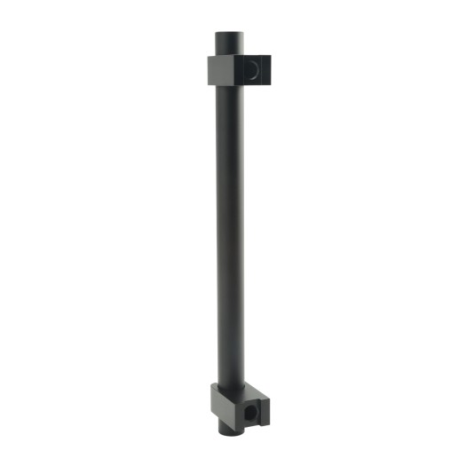 Locinox 14-3/8" Single Sided Fixed Anodized Aluminum Handle with Mounting Bracket (RAL9005 Black) - BAR-A-300-00-365-1-9005