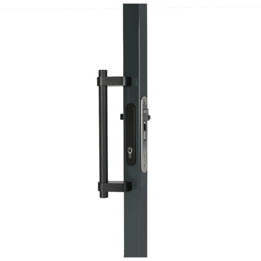 Locinox 14-3/8" Single Sided Fixed Anodized Aluminum Handle with 60&deg; Mounting Bracket (RAL9005 Black) - BAR-A-300-60-365-1-9005