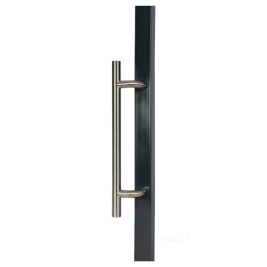 Locinox 17-3/4" Double Sided Fixed Stainless Steel Handle with 90&deg; Mounting Bracket - BAR-I-300-90-450-2