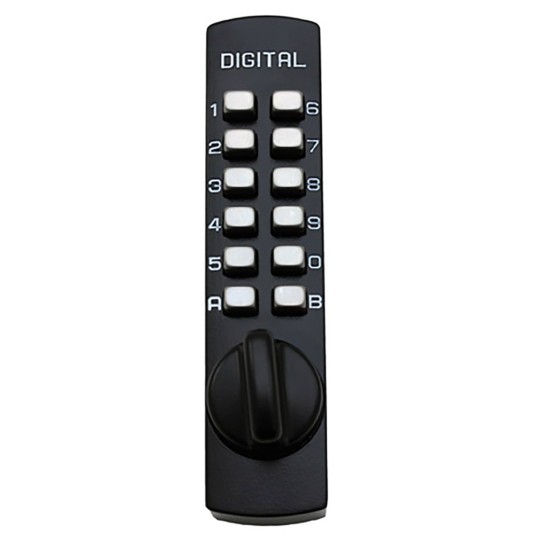 Lockey C170 Series Mechanical Keyless Lock Surface Mount, Cabinet Cam Style (Jet Black) - C170-JB
