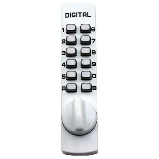 Lockey C170 Series Mechanical Keyless Lock Surface Mount, Cabinet Cam Style (White) - C170-WH