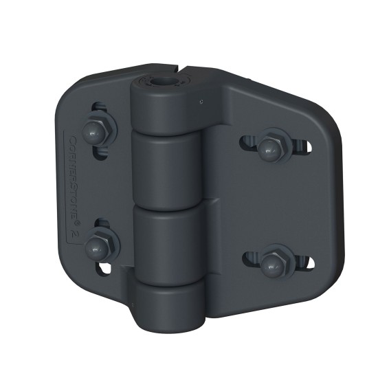 Nationwide Cornerstone 2 Self-Closing Fully Adjustable Nylon Hinge For Gates with 4D Self-Drilling Stainless Steel Screws (Black)
