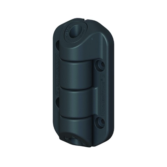 Nationwide Cornerstone 2 Self-Closing Nylon Hinge for Gates with 4D Self-Drilling Stainless Steel Screws (Black)