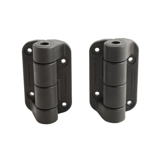 Nationwide Cornerstone 2 Heavy-Duty Self-Closing Hinge for Gates with 1" Leaf and 4D Self-Drilling Screws (Black) (Default)