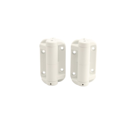 Nationwide Cornerstone Narrow Fixed Position Gate Hinge Pair with 410 Stainless Steel Self-Drilling Screws (White) - CH100N-4D-WH