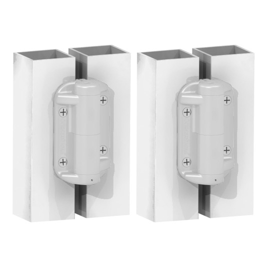 Nationwide 1" Square Cornerstone Narrow Fixed Position Hinge w/ Self-Drilling Screws - White - CH100N-4D-WH