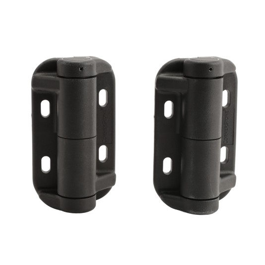 Nationwide Cornerstone Vertically Adjustable Self-Closing Gate Hinge For Ornamental Gate with Stainless Steel Self-Drilling 4D Screws (Black) (Default)