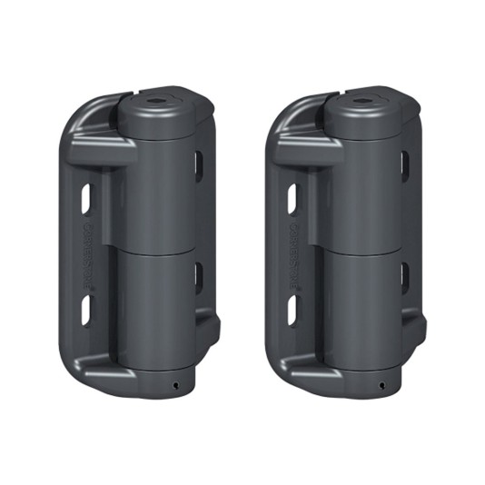 Nationwide Cornerstone Vertically Adjustable Gate Hinge for Ornamental Gate with an Alignment Tab and Stainless Steel Self-Drilling 4D Screw (Black)