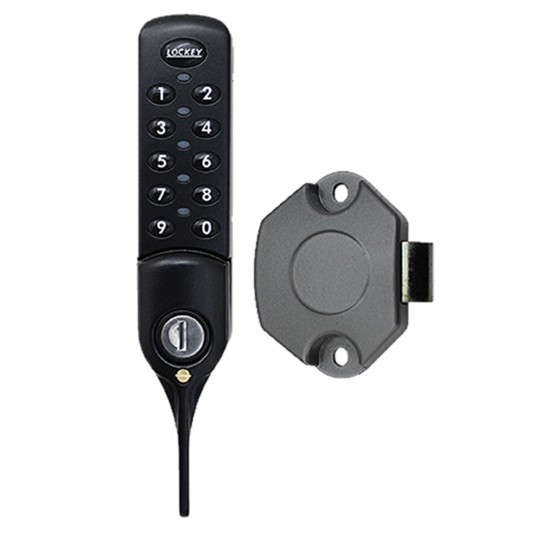 Lockey EC782 ADA-Compliant Digital Cabinet Lock with Lever Handle - Black (Vertical (With Slam Latch))
