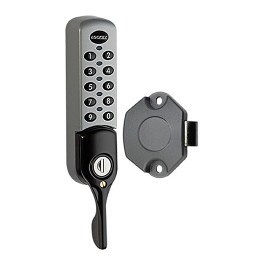 Lockey EC782 ADA-Compliant Digital Cabinet Lock with Lever Handle - Silver (Vertical (With Slam Latch))