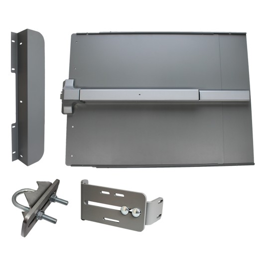 Lockey ED41BL Edge Panic Shield Value Kit (Black) - Shield, Panic Bar, Strike Bracket, Latch Protector, Jamb Stop