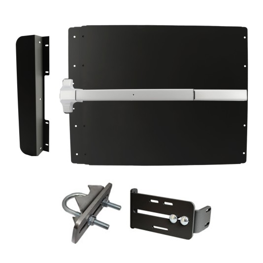 Lockey ED41B Edge Panic Shield Value Kit (Black) - Shield, Panic Bar, Strike Bracket, Latch Protector, Jamb Stop