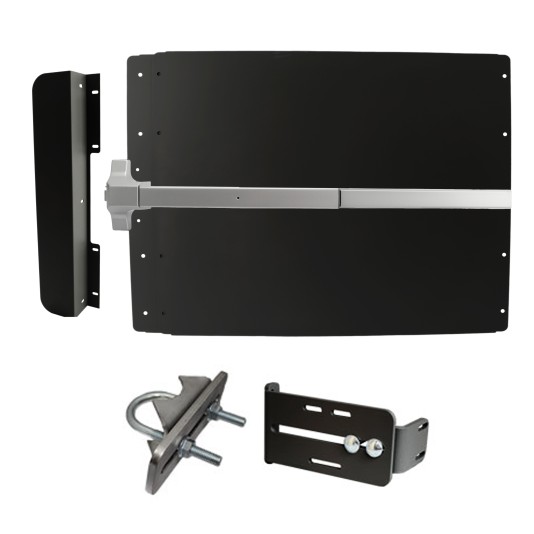 Lockey ED41BL Edge Panic Shield Value Kit (Black) - Shield, Panic Bar, Strike Bracket, Latch Protector, Jamb Stop