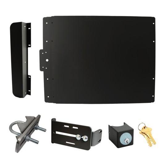 Lockey ED50B Edge Panic Shield Safety Kit (Black) - Shield, Strike Bracket, Key Box, Key Cylinder, Latch Protector, Jamb Stop
