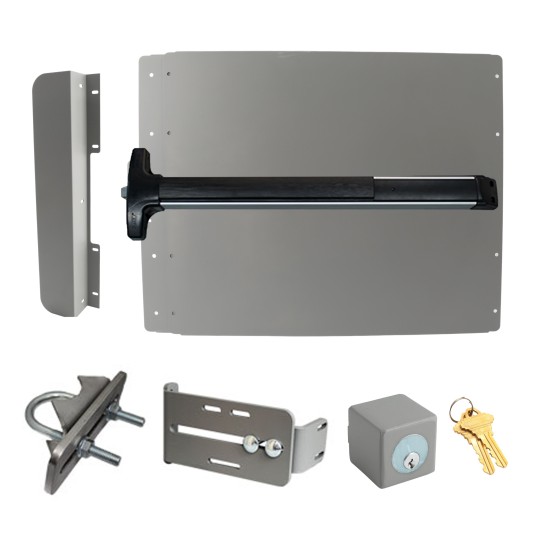 Lockey Edge Panic Shield Safety Kit w/ Panic Bar - Choose Color & Detex V-40 Panic Bar Type
