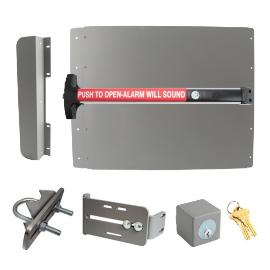 Lockey Edge Panic Shield Safety Kit w/ Panic Bar - Choose Color & Detex V-40xEBxW Panic Bar Type