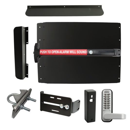 Lockey ED63BLW7 Edge Panic Shield Security Kit (Black) With Strike Bracket, Gate Box