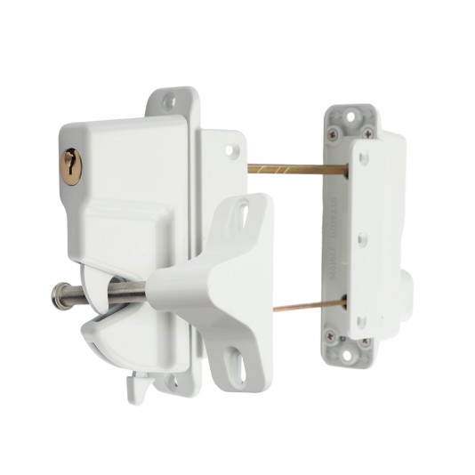 Nationwide Keystone 2" - 5" Double Sided Zinc Diecast Metal Key Lockable Latch (White) - KLADV-M2-4D-WH (Default)