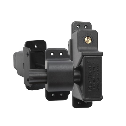 Nationwide Keystone PanicLatch Heavy-Duty, Self-Locking Gate Latch with Easy Exit Button (Nylon) Black (Default)