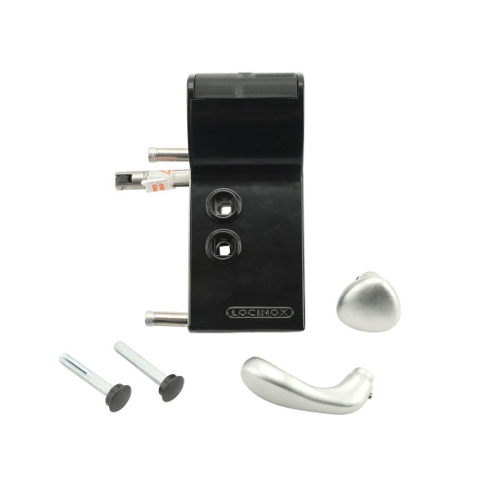 Locinox VINCI Surface-Mount Mechanical Free-Exit Code Lock for 1-1/2" to 2-1/2" Square Profiles (RAL 9005 Jet Black) - LFKQ40X1LCR-9005