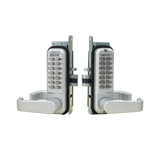 Lockey 2985 Series Mechanical Keyless Narrow Stile Lever Lock With Passage Function - 2985 (Double Combination Shown)