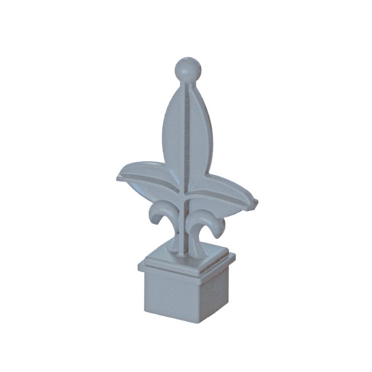 Nationwide 5/8" Sq. Fleur De Lis Screw-On Finial with Sandblast Finish - NW6277H-SBL