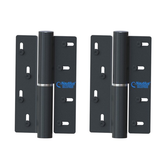 Nationwide Nautilus Dampened, Adjustable Right-Side Gate Hinge for Aluminum and Steel Gates (Black)