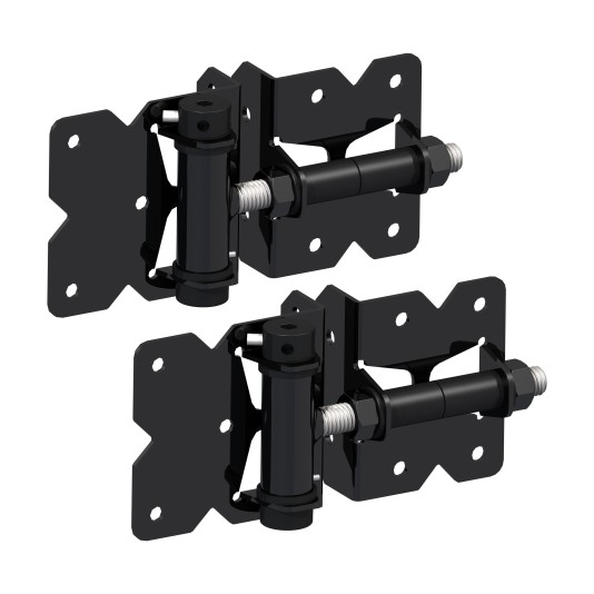 Nationwide Self-Closing Narrow to Narrow Adjustable Hinge Pair with Stainless Steel Self-Drilling Screws (Black) - NW171SCP-SSBD 