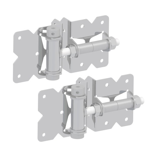 Nationwide Horizontally Adjustable Stainless Steel Narrow to Narrow Self Closing Hinge Pair with Stainless Steel Screws (White) - NW171SCP-SSW 