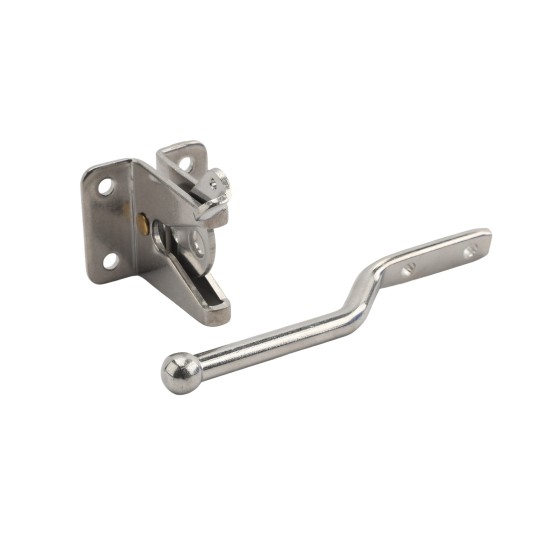 Nationwide One-Side Pad-Lockable Stainless Steel Gravity Latch with Stainless Steel Screws (Milled Silver) - NW38204SSM 